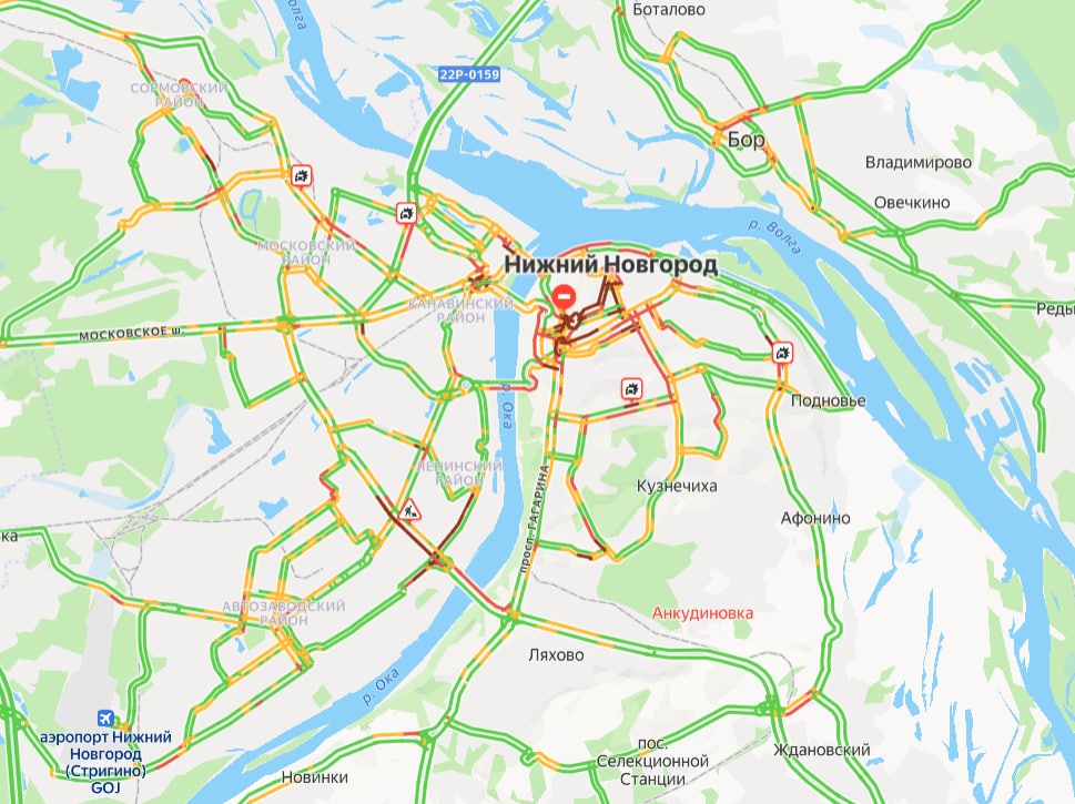 Восьмибалльные пробки сковали Нижний Новгород вечером 25 декабря - фото 1
