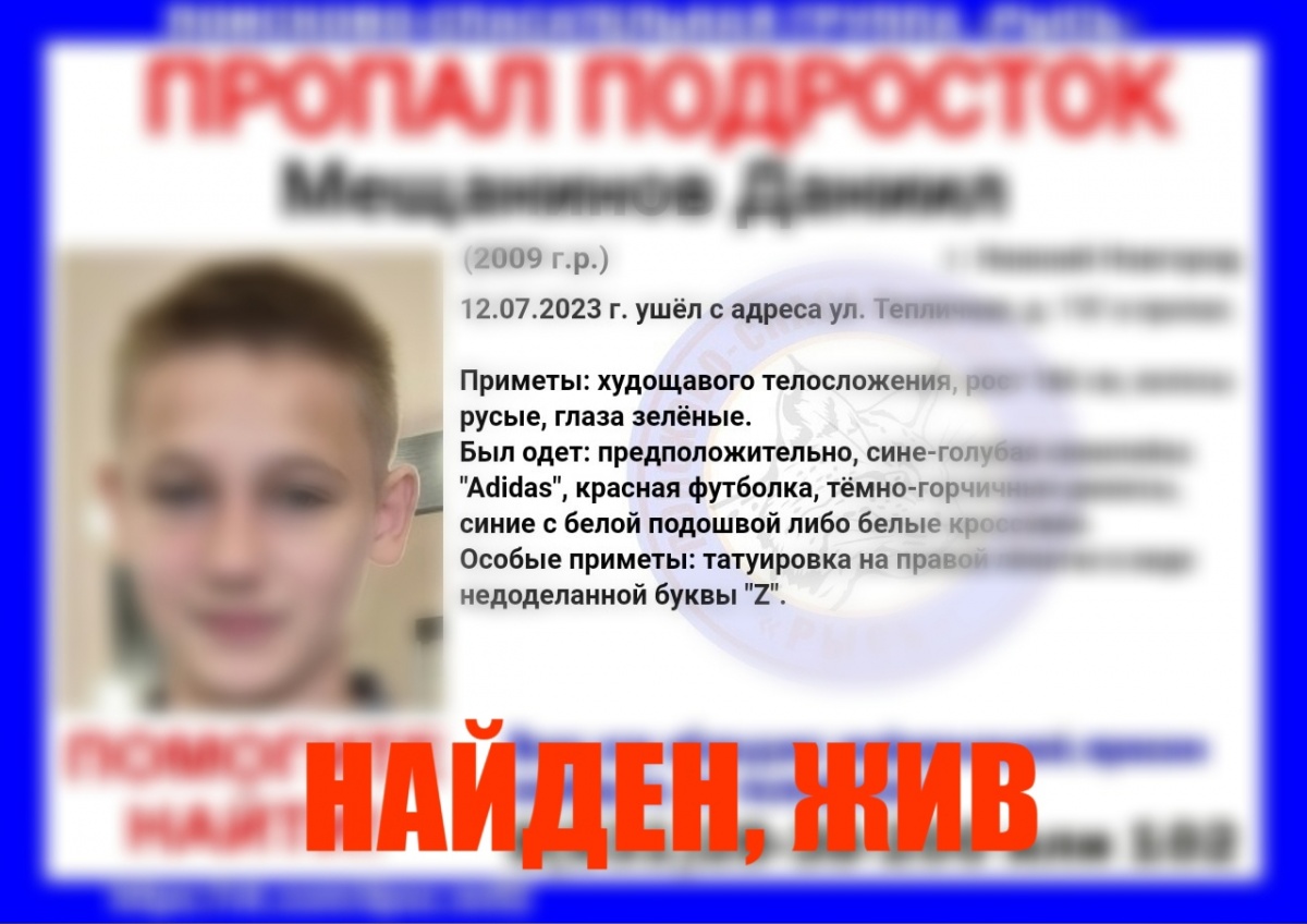 Пропавший в Нижнем Новгороде мальчик с татуировкой нашелся живым - фото 1