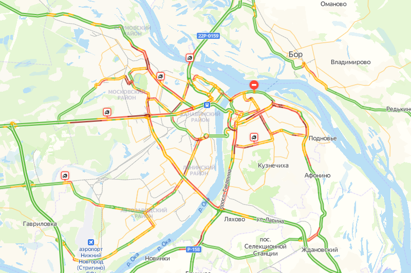 Десятибалльные пробки зафиксированы в Нижнем Новгороде вечером 16 февраля - фото 1