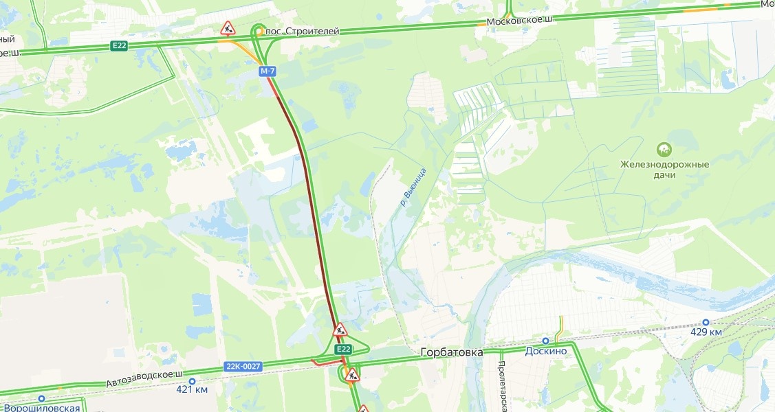 Огромная пробка образовалась на М-7 под Нижним Новгородом